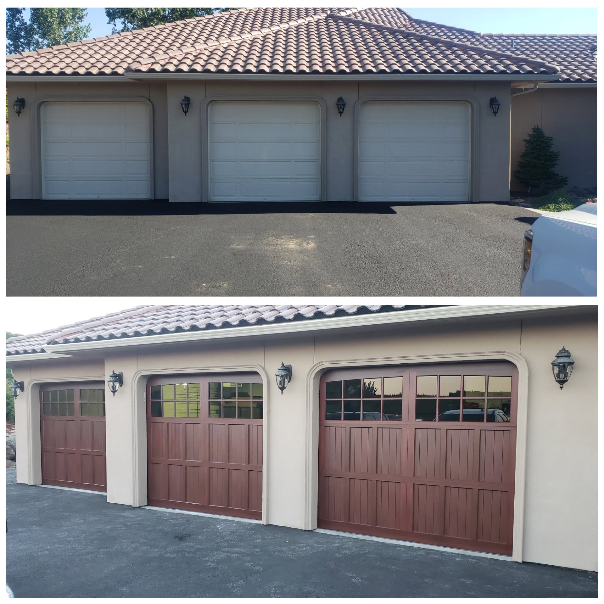 before and after home garage doors