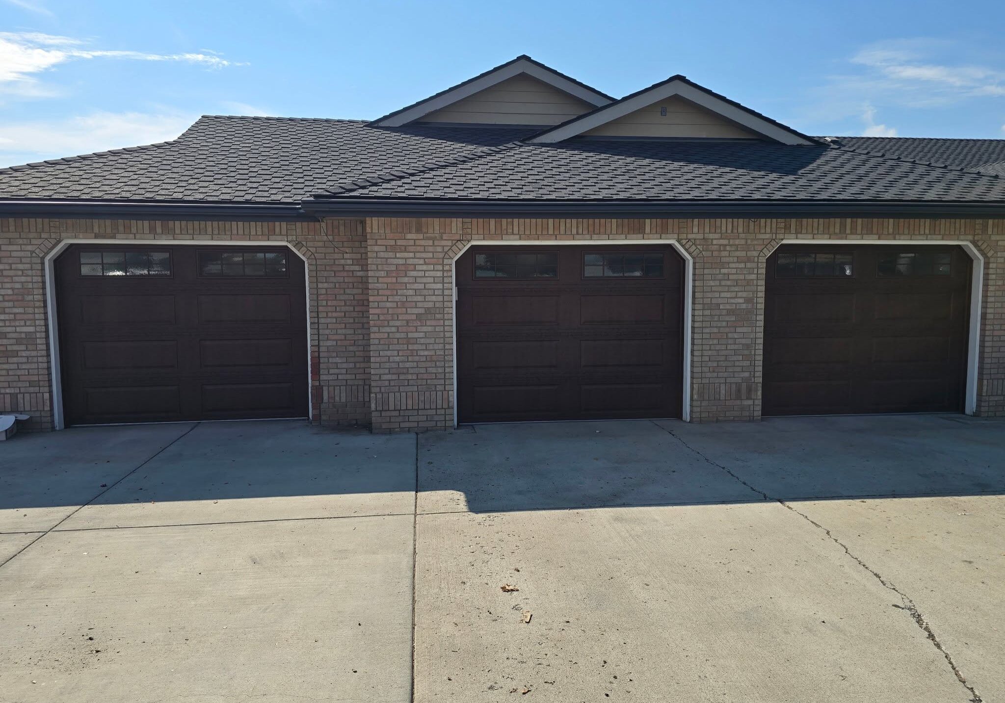 after brown garage doors